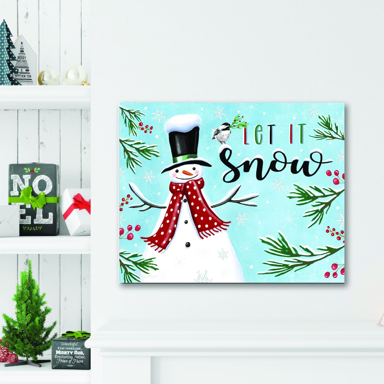 COURTSIDE MARKET Holiday Snowman I Canvas Wall Art