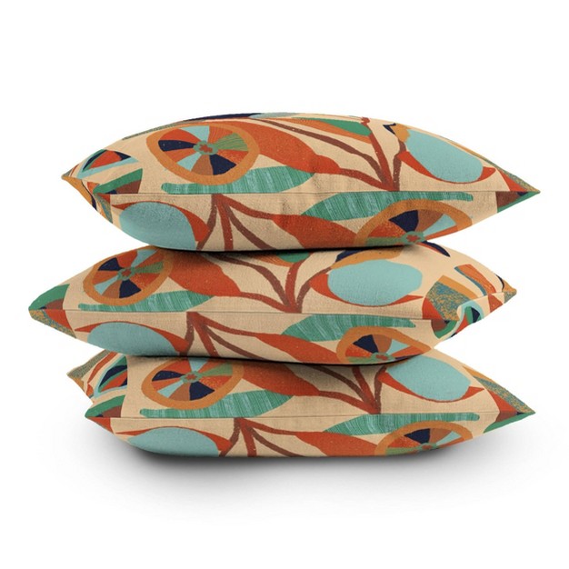 Barbara Dantas Tree Square Throw Pillow Orange Deny Designs