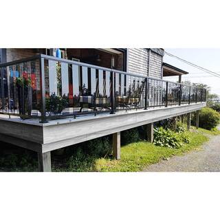 Peak Aluminum Railing 6 ft. Black Aluminum Deck Railing Hand and Base Rail 50111