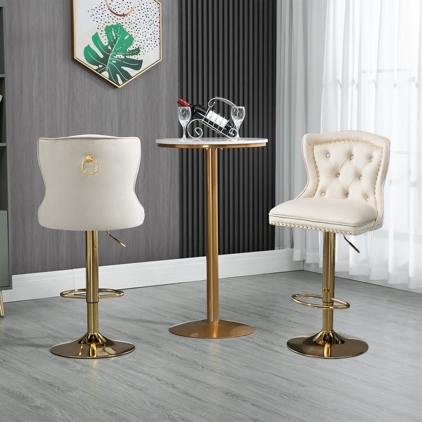 With Back and Footrest Counter Height Bar Stools (2PC SET )