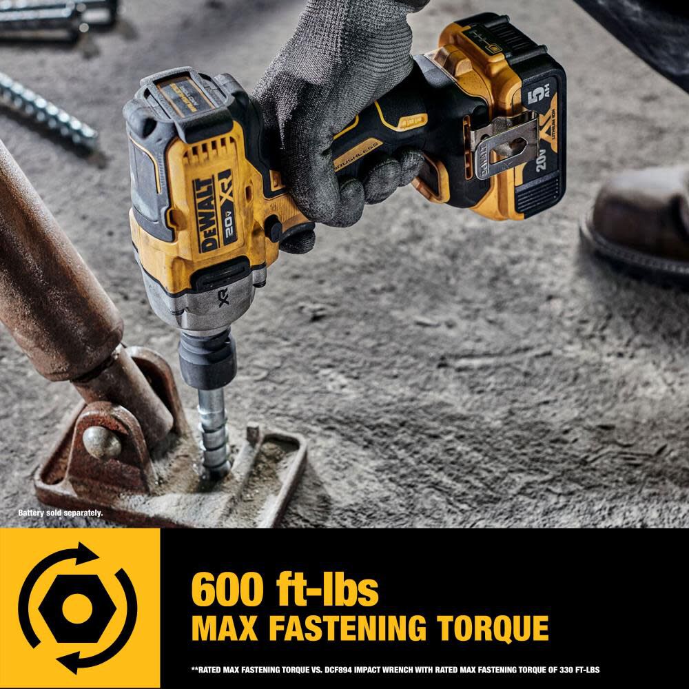 DEWALT 20V MAX XR 1/2" Mid Range Impact Wrench Kit with Hog Ring Anvil DCF891P2 from DEWALT