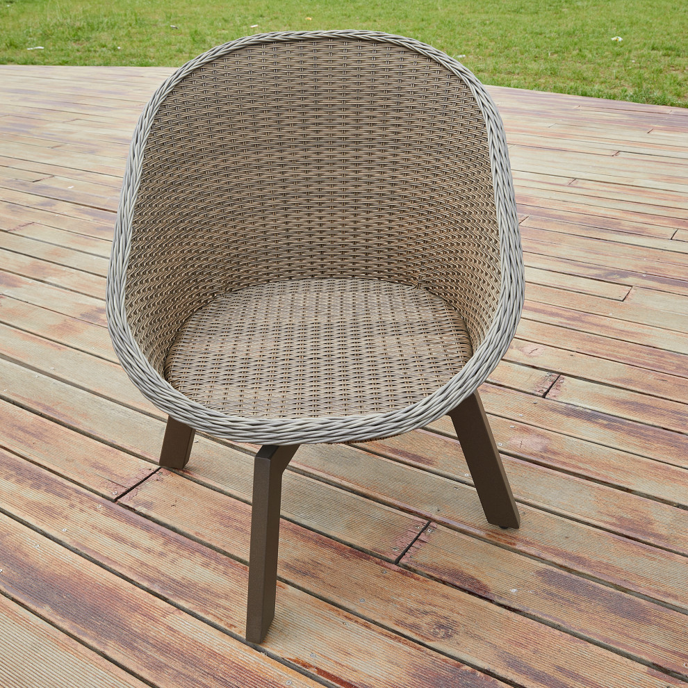 2 Pieces Patio Furniture Sets Outdoor Rotatable Chair Rattan Chair Set   Tropical   Outdoor Sofas   by Bella Depot Inc  Houzz