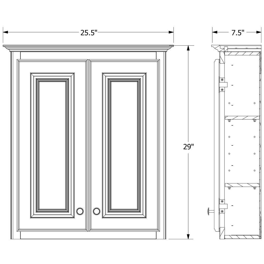 Glacier Bay Hampton 25-12 in. W x 7-12 in. D x 29 in. H Maple Bathroom Storage Wall Cabinet in Natural Hickory TTH-NHK