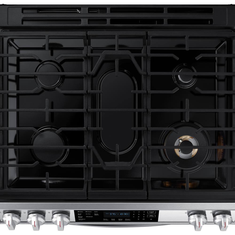  30 in. 6 cu. ft. 5-Burner Slide-In Gas Range with Air Fry and Fan Convection in Stainless Steel NX60T8511SS