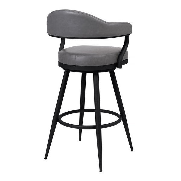 Justin Swivel Counter or Bar Stool in Faux Leather and Metal