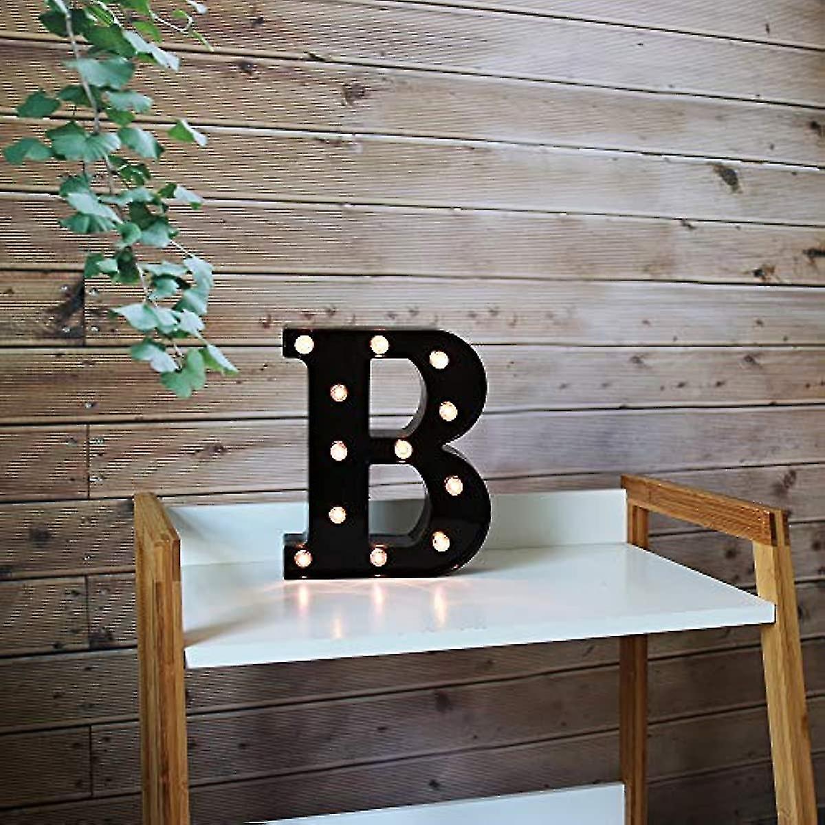 Light Up Black Alphabet Marquee Letters Led Lights Sign For Night Light Home Bar Christmas Lamp Birthday Party Wedding Decoration B