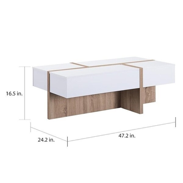 Furniture of America Lexa Modern White 47-inch Storage Coffee Table