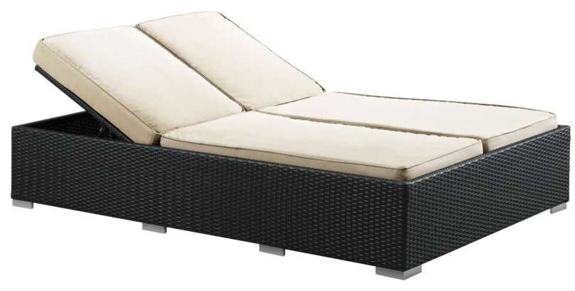 Modway Evince Double Outdoor Patio Chaise EEI 787 EXP LBU   Tropical   Outdoor Chaise Lounges   by GwG Outlet  Houzz