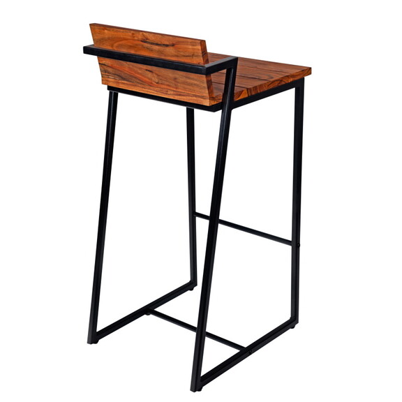 35 inch Industrial Style Acacia Wood Barstool with...