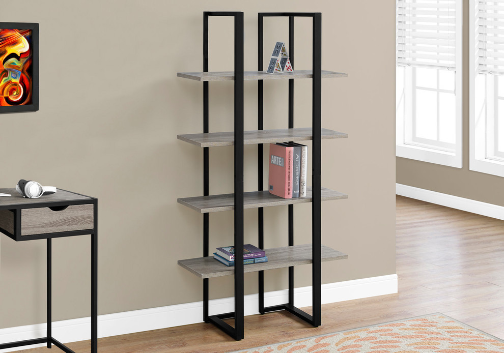 60 quotBookcase With Metal Base   Industrial   Bookcases   by Monarch Specialties  Houzz