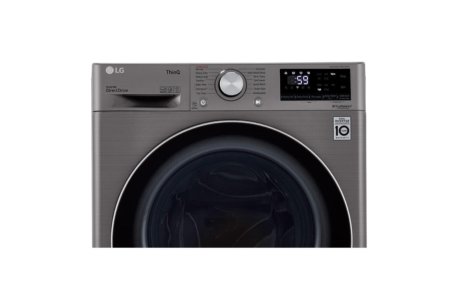 Lg WM1455HVA 2.4 Cu.Ft. Smart Wi-Fi Enabled Compact Front Load Washer With Built-In Intelligence