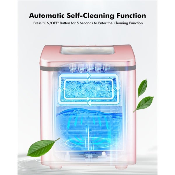 26lbs/24h Portable Countertop Ice Maker Machine Ice Maker with Scoop