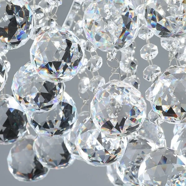 CO-Z 3-Light Crystal Raindrop Flush Mount Chandelier - Nickel