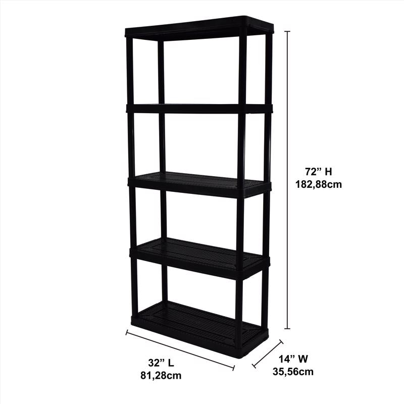 SHELF UNIT 5 TIER BLK