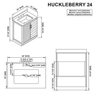 Glacier Bay Huckleberry 24 in. W x 19 in. D x 34.50 in. H Freestanding Vanity in Spiced Walnut with White Engineered Stone Top Huckleberry24SW