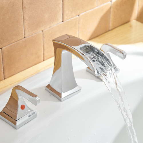 8 in. Widespread 2 Handle Waterfall Bathroom Sink ...