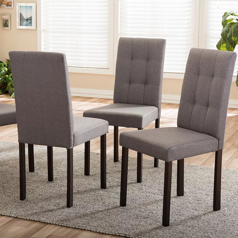 Baxton Studio Andrew II Upholstered Dining Chair 4-piece Set