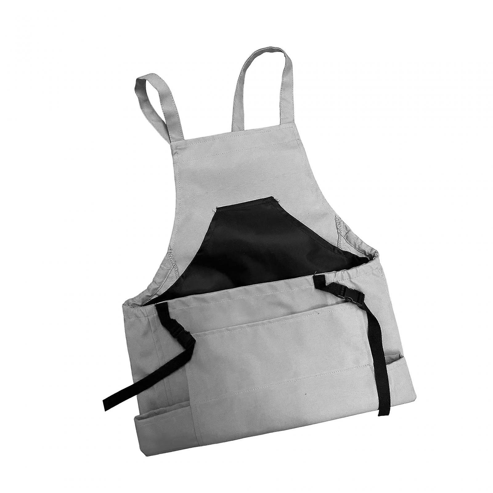 Garden Apron Canvas Fruit Picking Bag Sturdy Multipurpose For Home Gardeners Grey