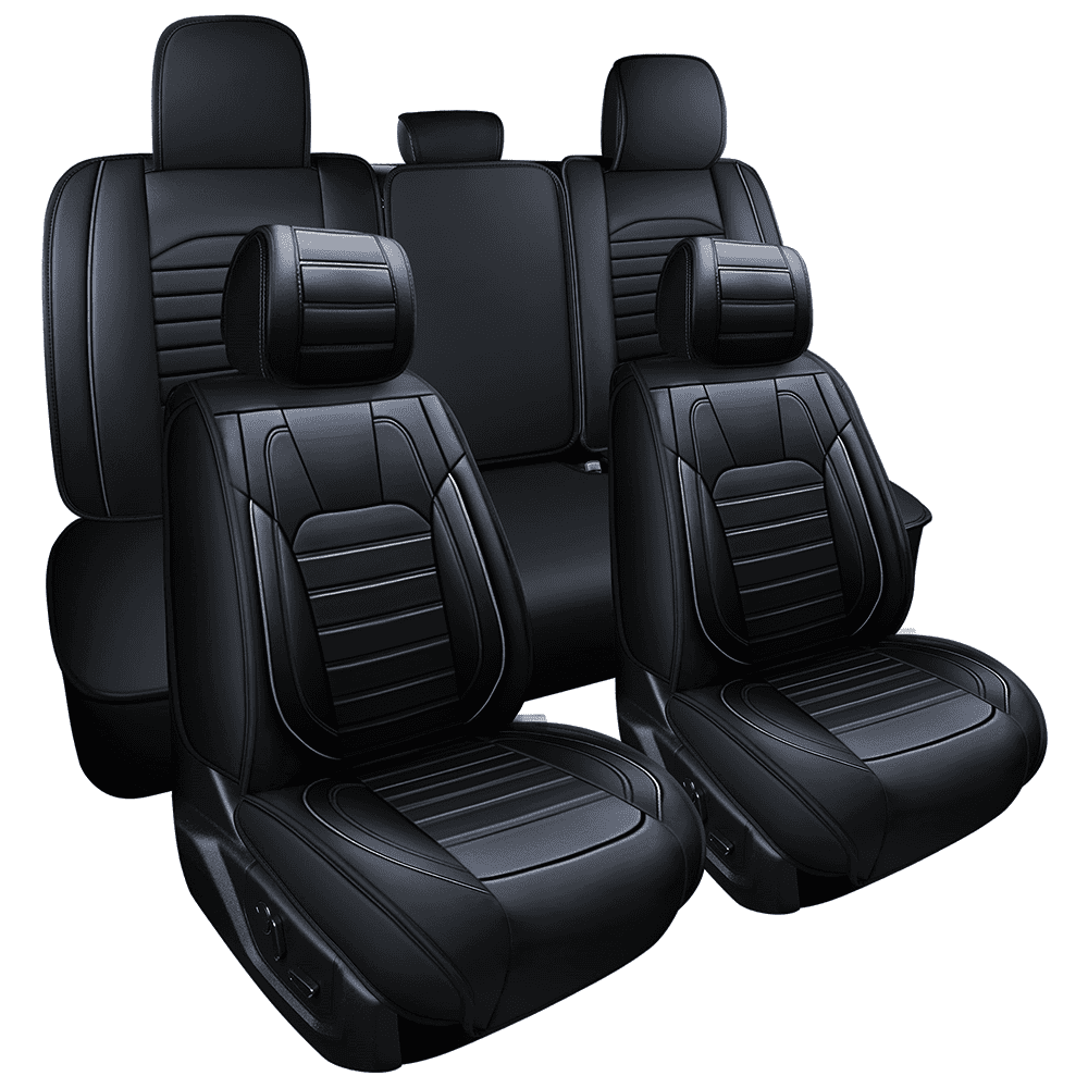 Car Seat Covers Full Set 2008-2022 Tundra Truck Crew Cab Crewmax Double Extended Cab Regular Cab(Full Set， Black)