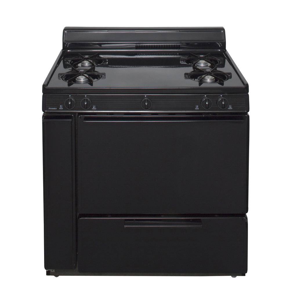 Premier 36 in. 3.91 cu. ft. Freestanding Gas Range in Black SLK100BP