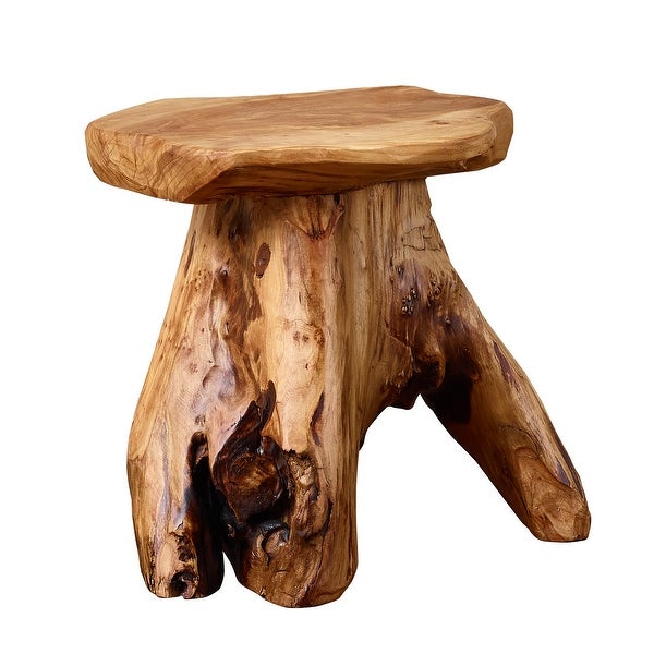 Greenage Cedar Roots Naturally Shaped Mushroom Stool Side Table Stand