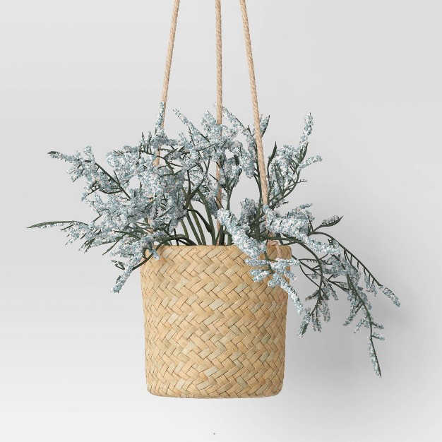 Faux Greenery In Woven Pot Wall Sculptures Green