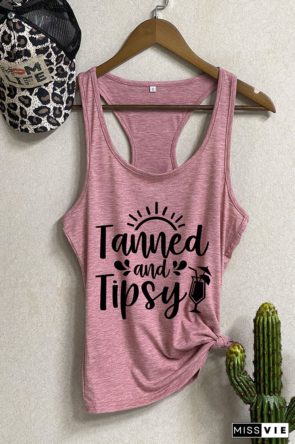 Tanned And Tipsy Sleeveless Tank Top Wholesale