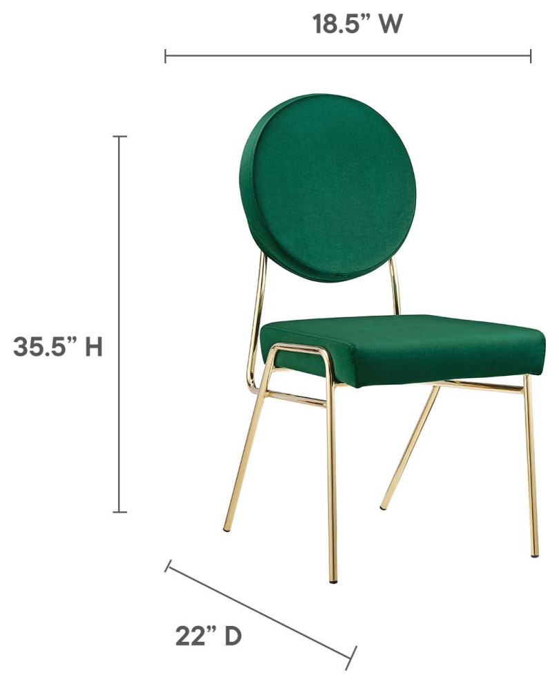 Craft Performance Velvet Dining Side Chair  Gold Green   Midcentury   Dining Chairs   by First of a Kind USA Inc  Houzz