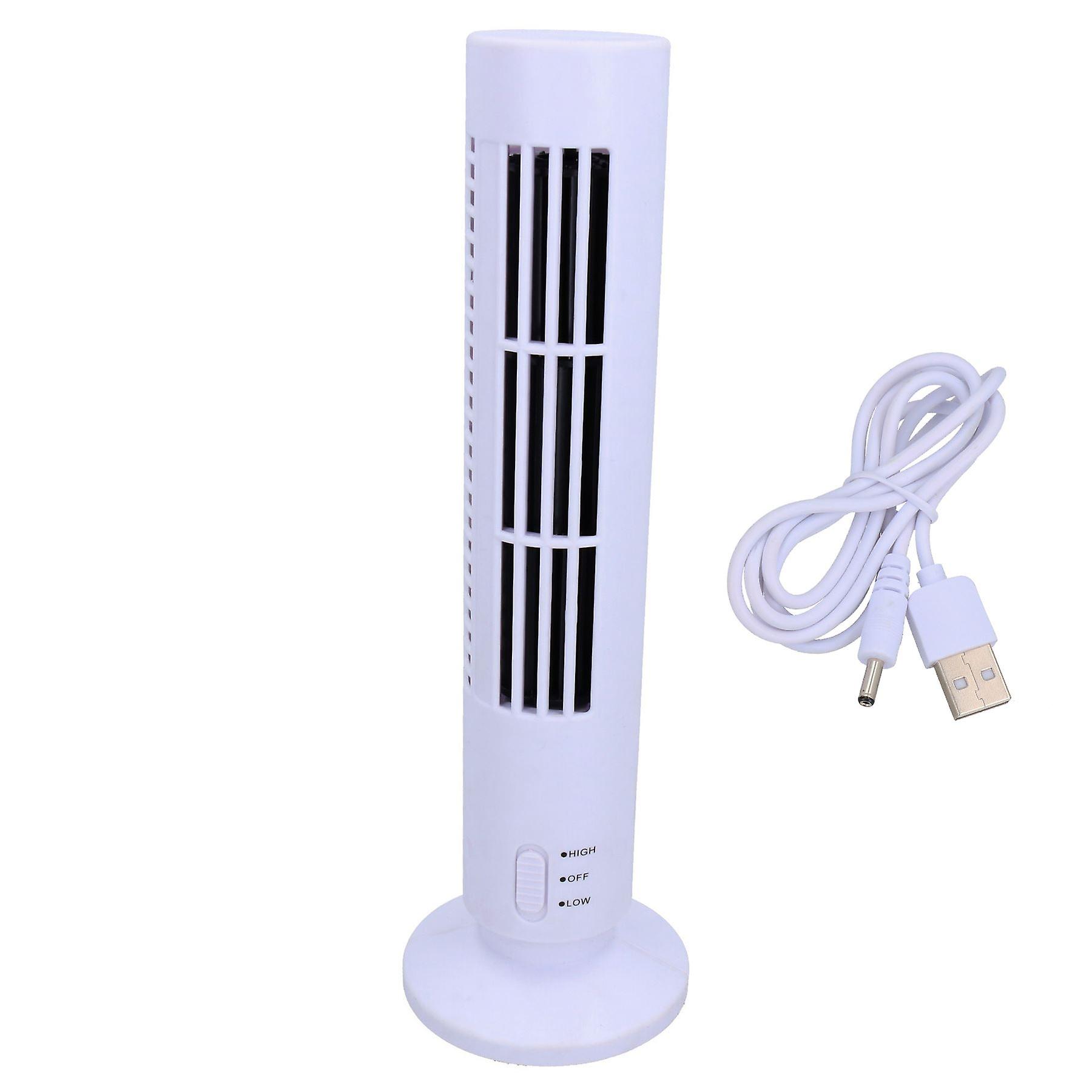 33cm USB Desktop Tower Cooling Cooler Fan 2 Speed Compact Slimline White