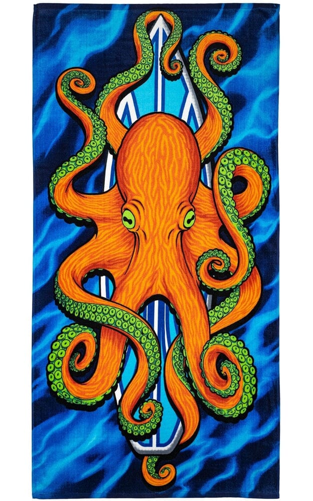 Octopus Surfboard Super Soft Plush Cotton Beach Bath Pool Towel