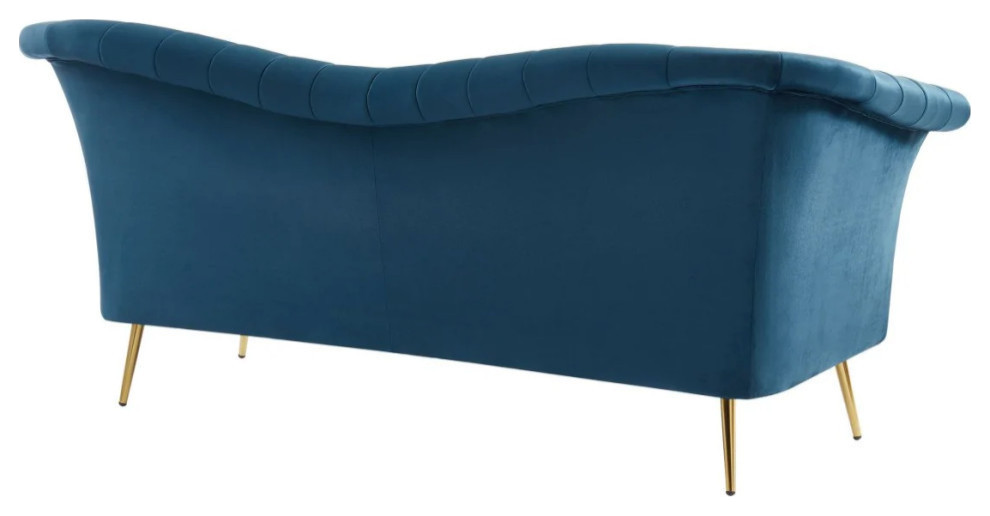 Angie Modern Blue Fabric Sofa   Midcentury   Sofas   by Rustic Home Furniture Deco  Houzz