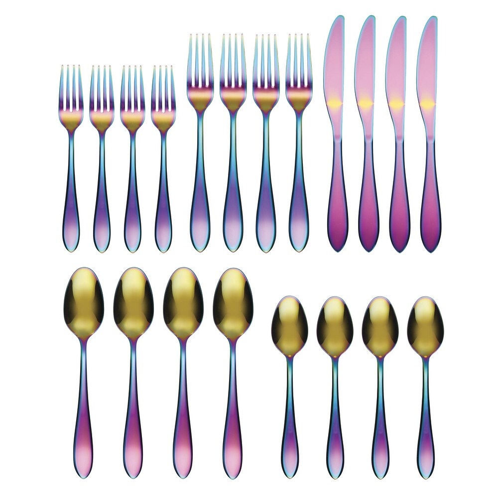 Delia Rainbow Mirror 20 Piece Flatware Set