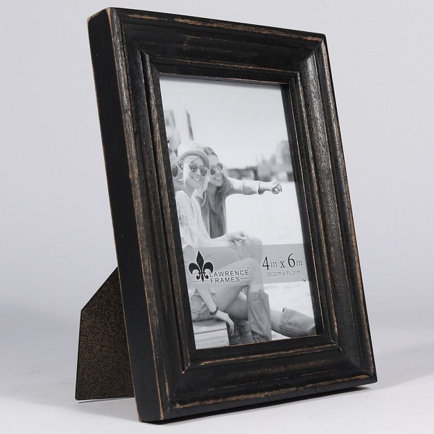 Lawrence Frames 4 quot w X 6 quot h Durham Weathered Black Wood Picture Frame 746546