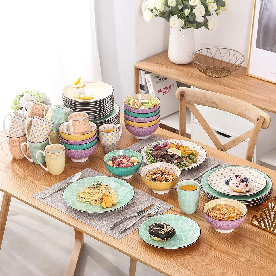 58pcs deluxe ceramic tableware set