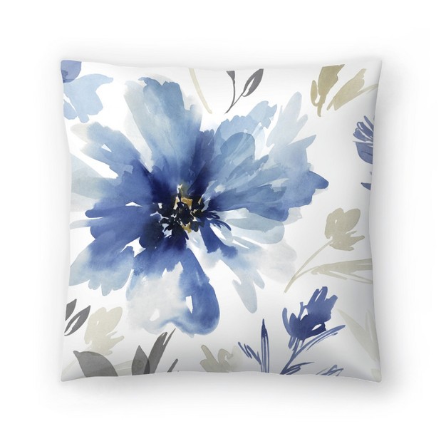 Americanflat Botanical Indigo Version Finesse I Indigo Version By Pi Creative Art Throw Pillow