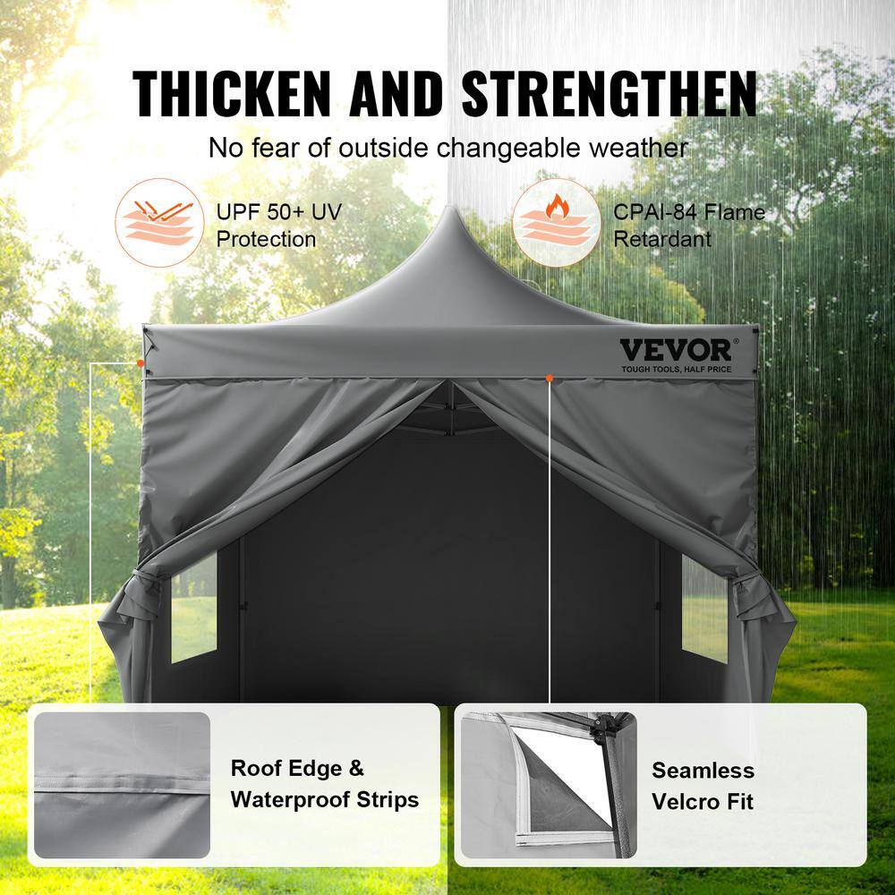 VEVOR 10 ft. x 10 ft. Pop Up Canopy with Removable Sidewalls Enclosed Canopy Tent Water Resistant Windproof for Outdoor Events DCSYPSH1010FTAFO2V0