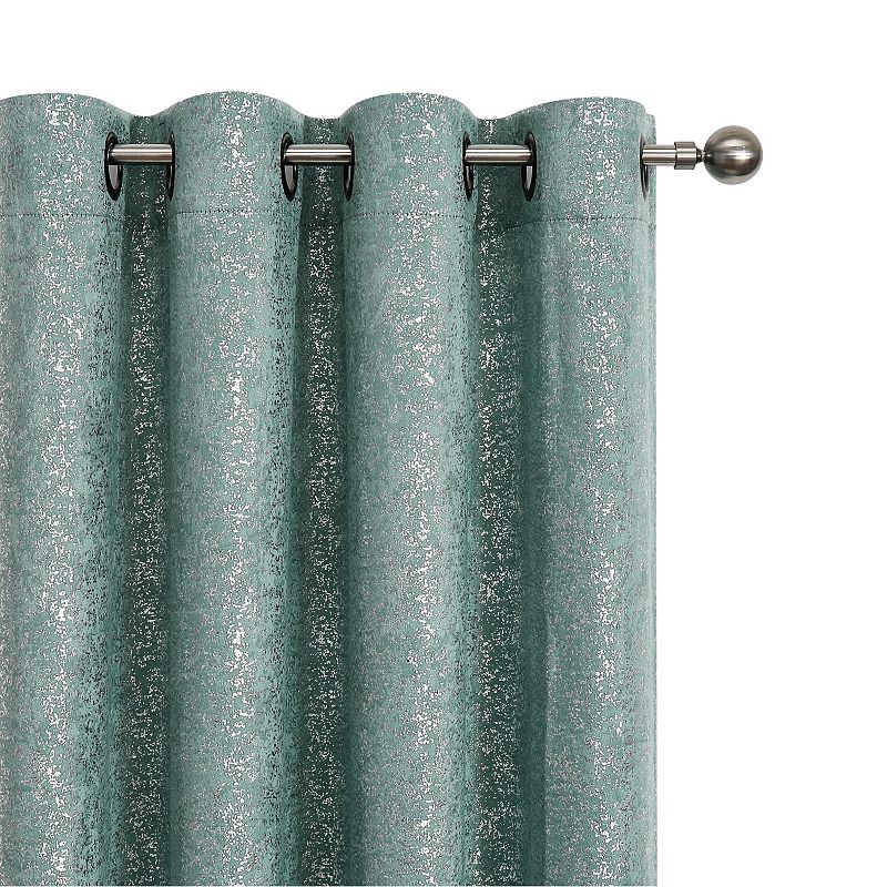 Kate Aurora 2 Pack Glam Metallic Sparkle Thermal Light Filtering Grommet Top Curtains