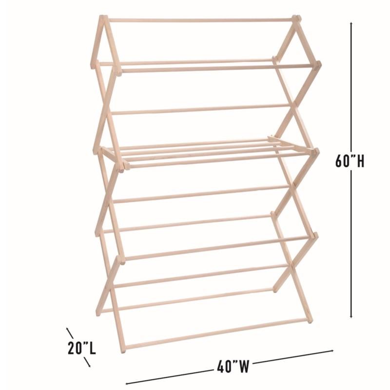 Pennsylvania Woodworks Extra Large Wooden Clothes Drying Rack (Made in the USA) Heavy Duty 100% Hardwood