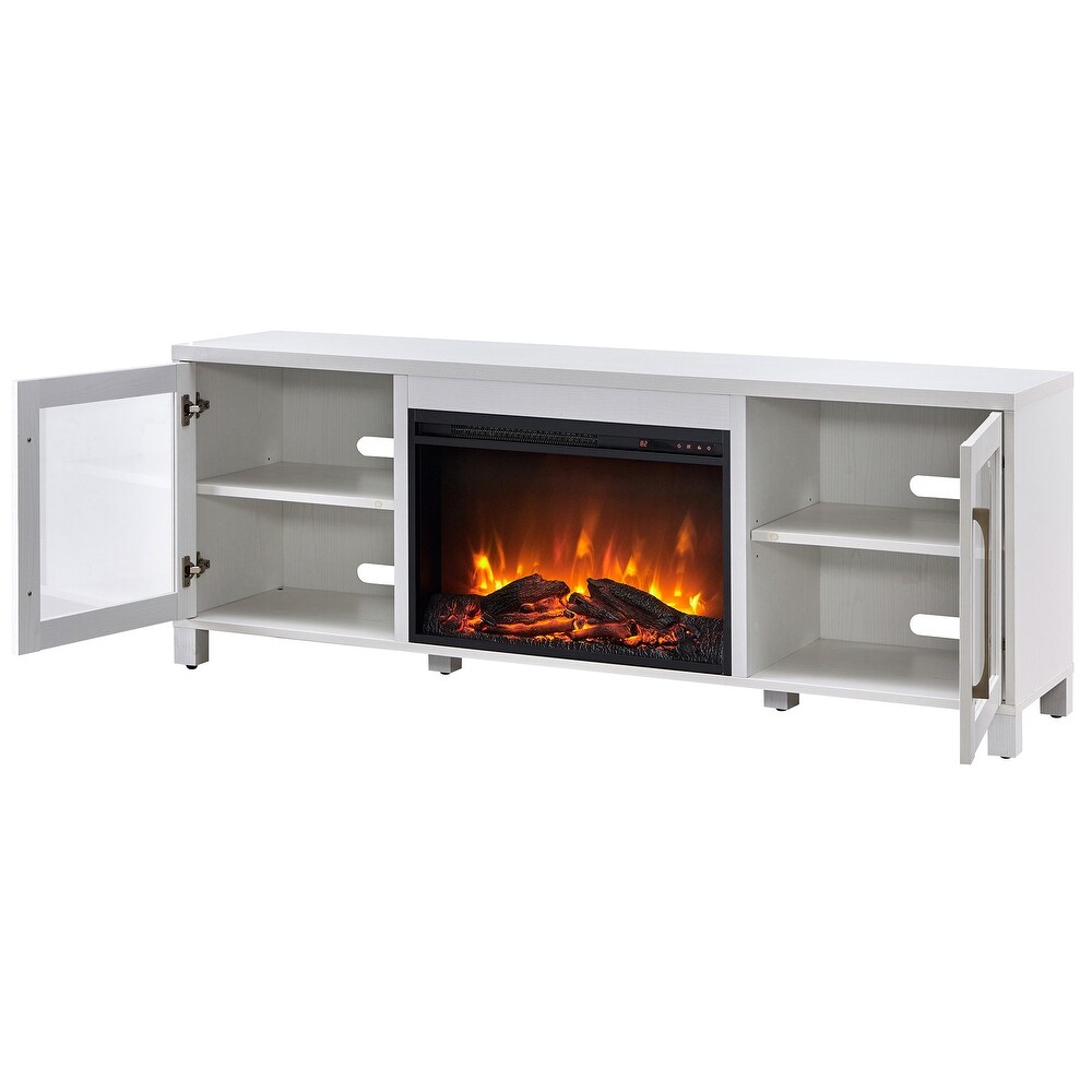 Quincy TV Stand with Fireplace Insert