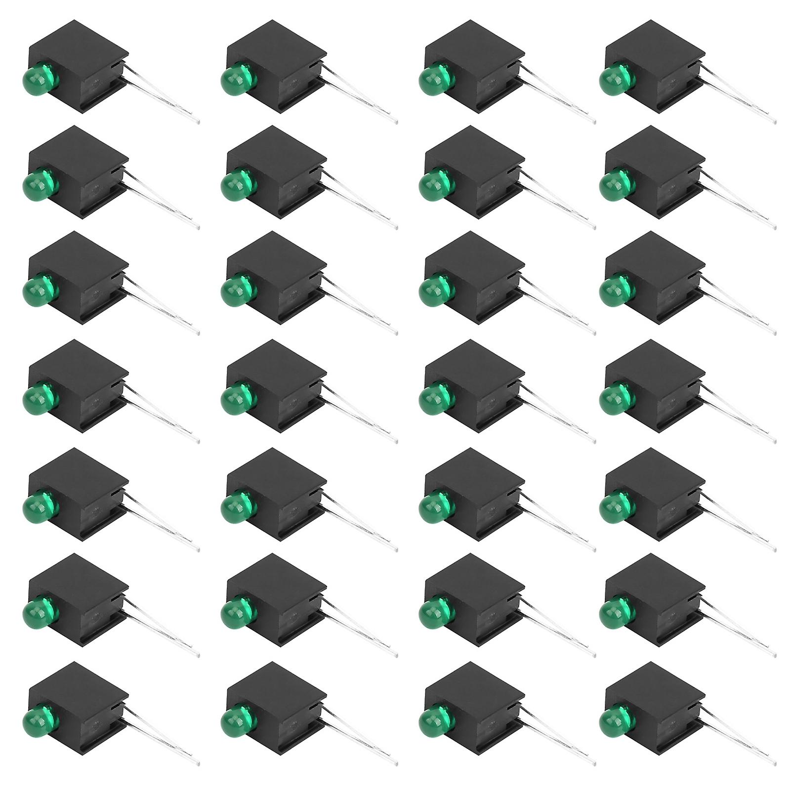 100pcs 3mm Led Shade Diode Light Kit With Holder Side Single Hole Industrial Accessoriesgreen Light