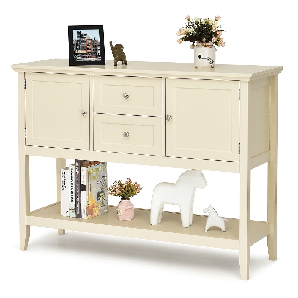 Costway Sideboard Buffet Table Wooden Console Table w/ Drawers