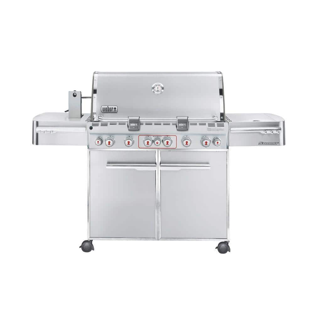 Weber Summit S-670 6-Burner Propane Gas Grill in Stainless Steel with Built-In Thermometer and Rotisserie 7370001