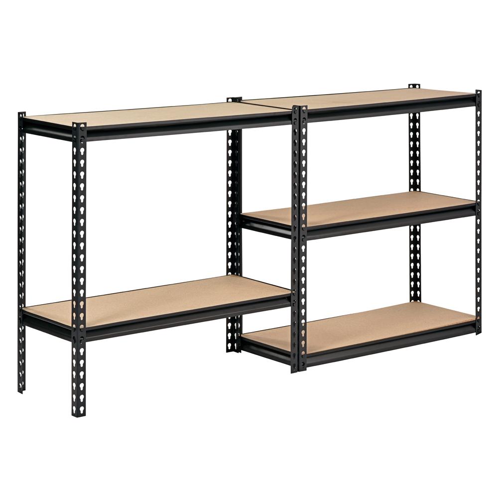 Muscle Rack Adjustable 3200 lbs Capacity 34 W x 14 D x 72 H 5-Shelf Freestanding Shelves， Black