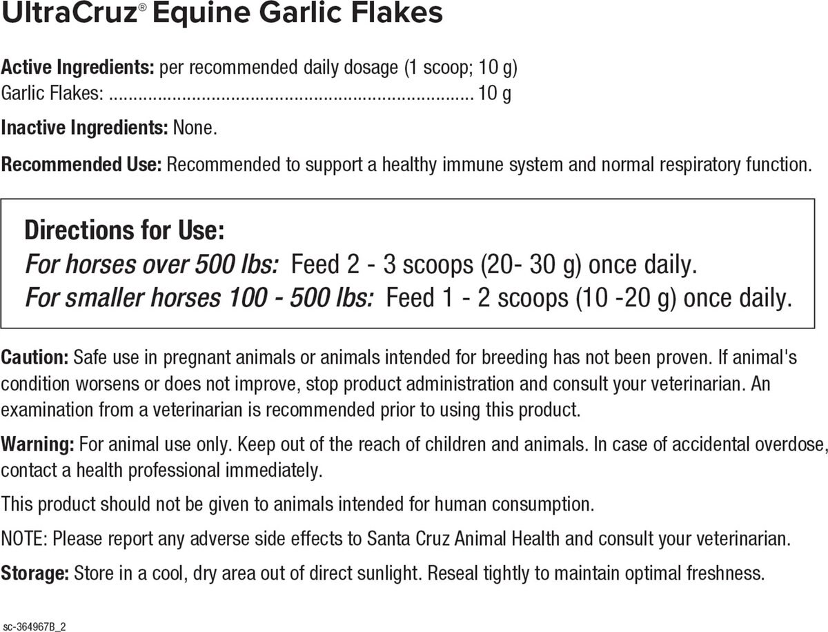 UltraCruz Garlic Flakes Immune Support Granules Horse Supplement