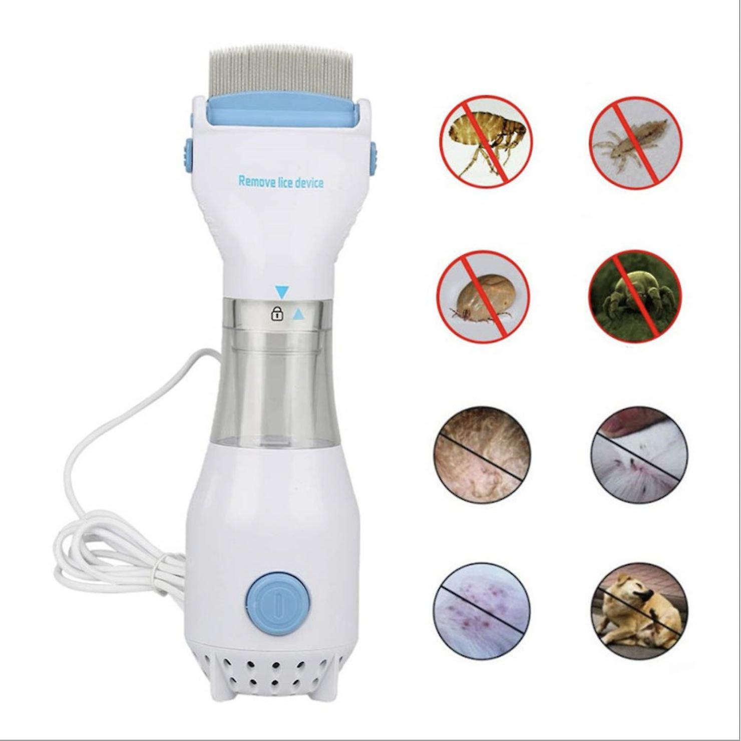 Miman Automatic Head Lice Eliminator Pet Hair Cleaner Safe Electric Pet Lice Comb Household Portable Cat Dog Grooming-uk Plug