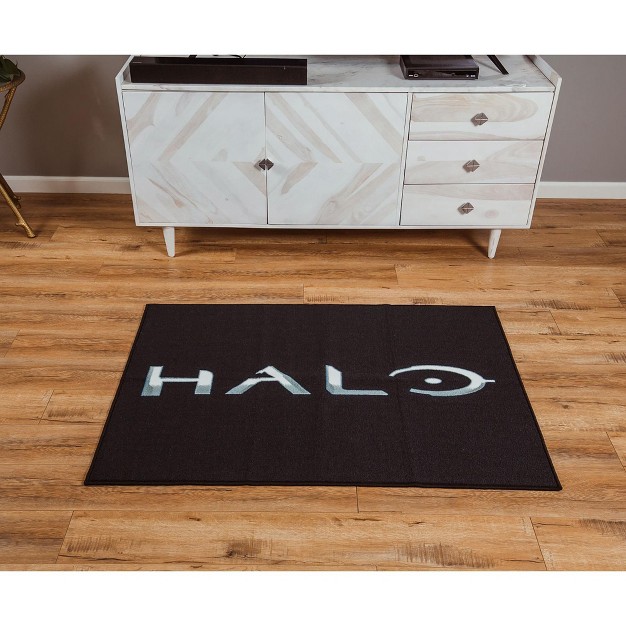 Ukonic Halo Black Logo Rectangular Area Rug 36 X 52 Inches