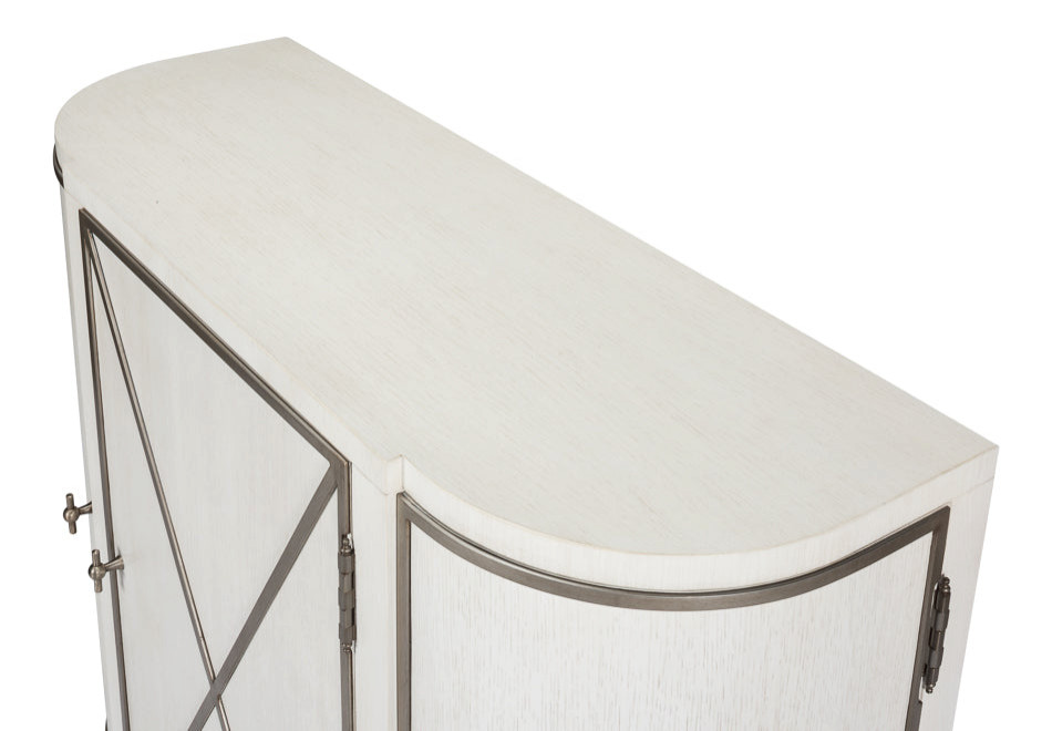 Asia Demilune Console Accent Cabinet Working White   Transitional   Console Tables   by Sideboards and Things  Houzz