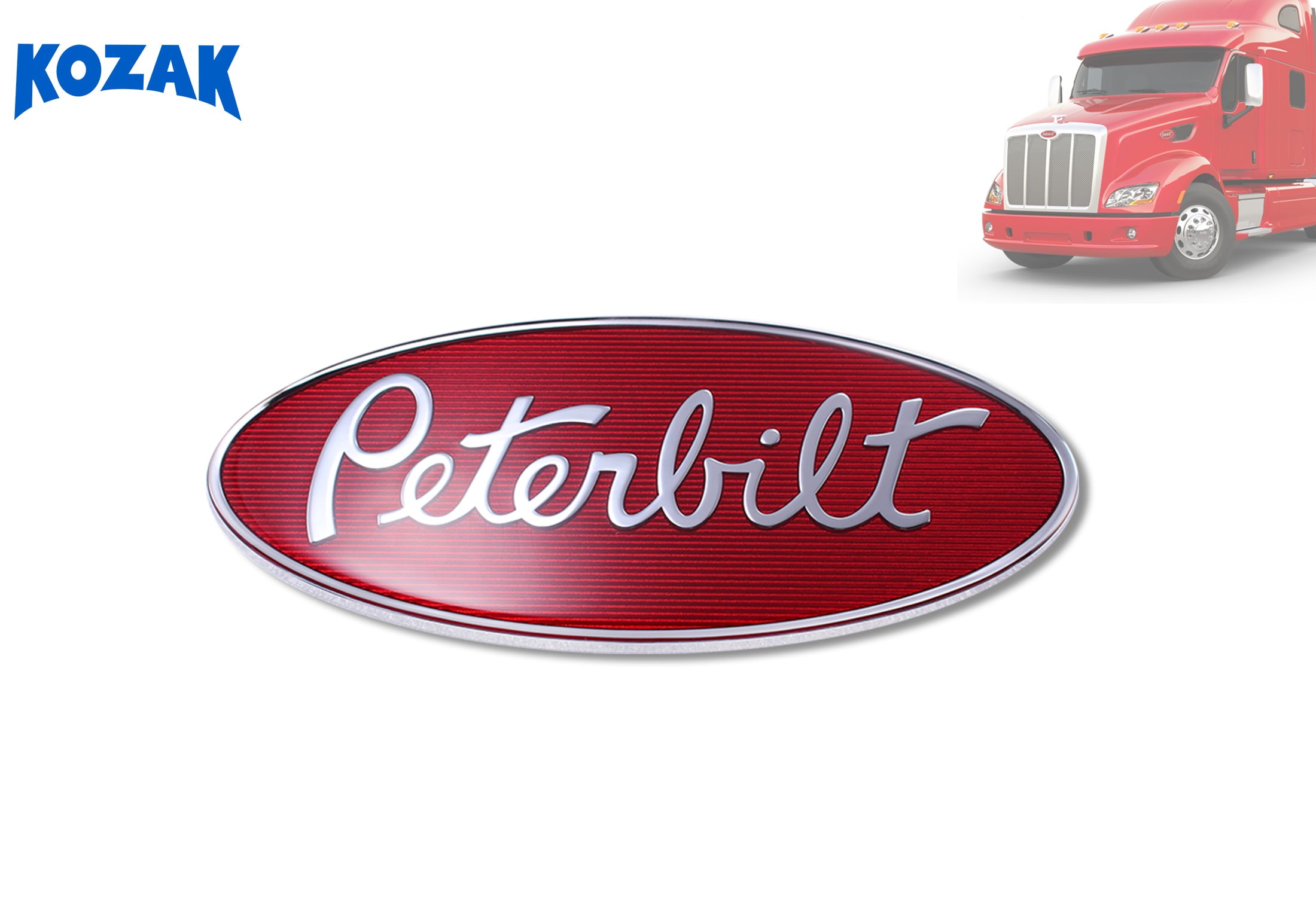 Front Hood Grille Logo Emblem Badge for Peterbilt 379 386 389 567 579 Semi Trucks - Peterbilt Truck Accessories - Aftermarket Replacement for 20-19280