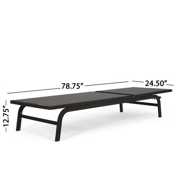 Wilsey Reclining Aluminum Outdoor Chaise Lounge - Set of 2， Dark Gray