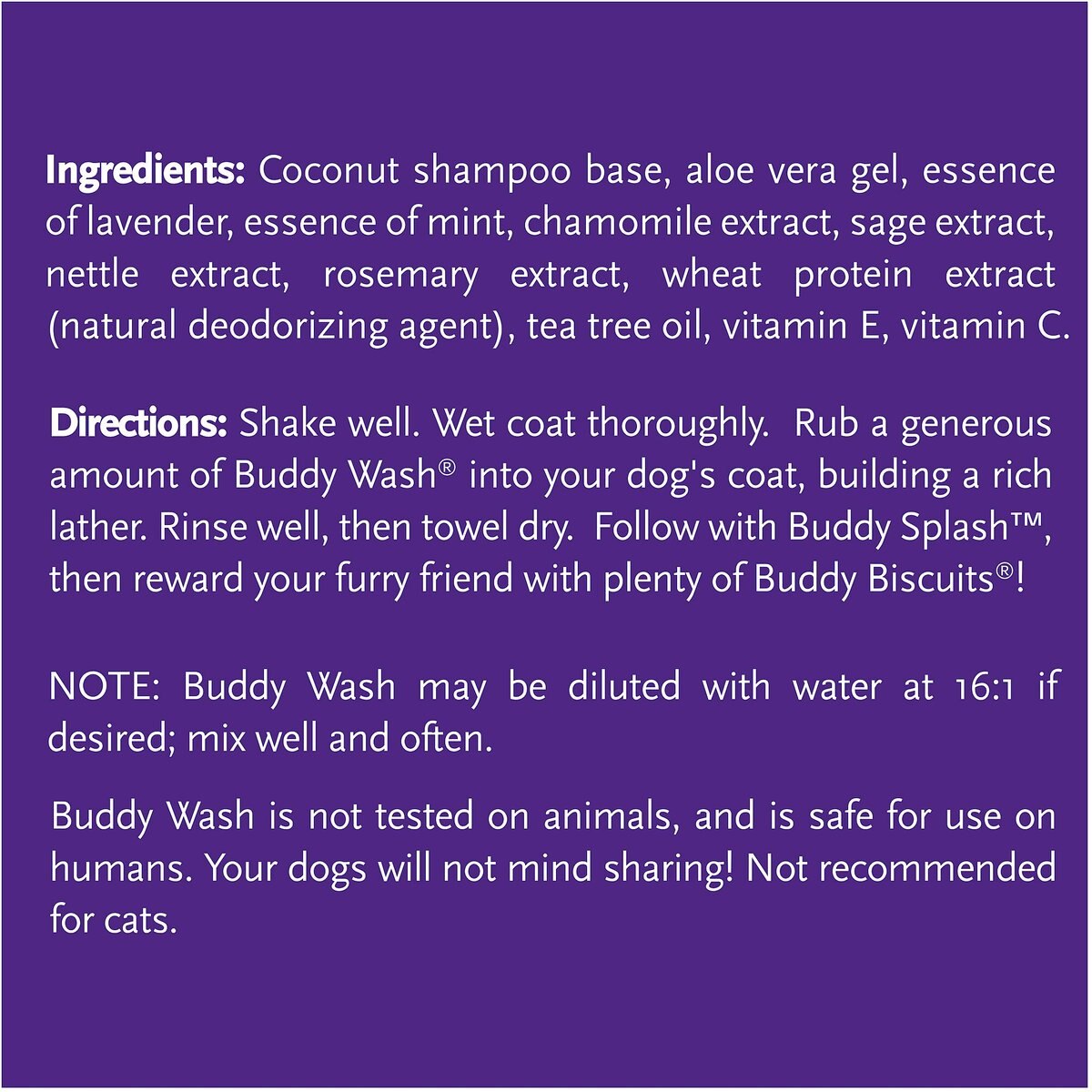 Buddy Wash Original Lavender and Mint Dog Shampoo and Conditioner